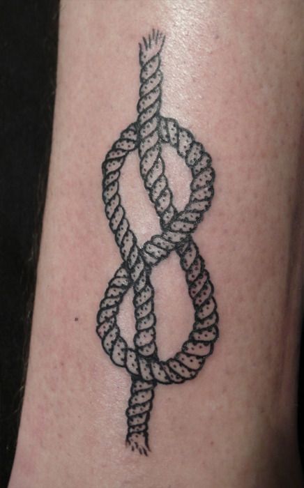 infinity rope Figure 8 Tattoo, Figure Eight Knot Tattoo, Knot Tattoo Rope, Figure 8 Knot Tattoo, Climbing Tattoo, Tattoo Stomach, Papa Tattoo, Rope Tattoo, Gif Pic