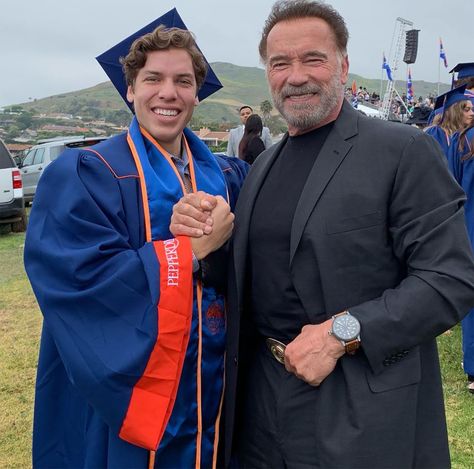 Arnold Schwarzenegger Celebrates Son Joseph Baena's College Graduation: 'I'm So Proud of You' Schwarzenegger Son, Father Son Pictures, Arnold Schwarzenegger Bodybuilding, Schwarzenegger Bodybuilding, Maria Shriver, Lifetime Movies, Celebrity Families, Flirting Moves, Celebrity Kids