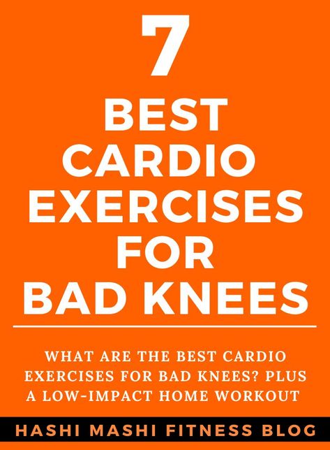 7 Best Cardio Exercises for Bad Knees + Low Impact Workout. 

This article lifts the lid on seven of the best cardio exercises for bad knees, plus a low-impact workout you can do at home and with nothing but some light dumbbells, an adjustable bench, and a resistance band. Bad Knees Workout, Cardio For Bad Knees, Knees Workout, Exercises For Bad Knees, Best Cardio Exercises, Bad Knee Workout, Low Impact Cardio Workout, Adjustable Bench, Knee Strengthening Exercises