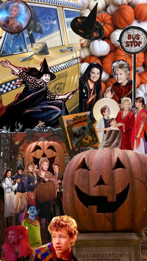 Halloween Town Decorations, Phone Wallpaper Themes, Disney Channel Halloween, Halloween Town Movie, All Disney Characters, Autumn Phone Wallpaper, Disney Channel Movies, Witch Wallpaper, Retro Horror