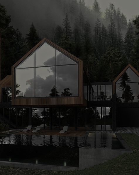 Forest House Aesthetic, Luxurious Houses, Colors Aesthetic, Dark Modern, Dark House, Rina Kent, Dark Green Aesthetic, Silent Hill, Luxury Homes Dream Houses