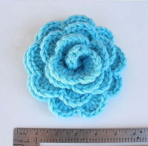 Crocheted Chunky flower ~ really quick pattern medium flower and chunky yarn was just right size for my adult headband!