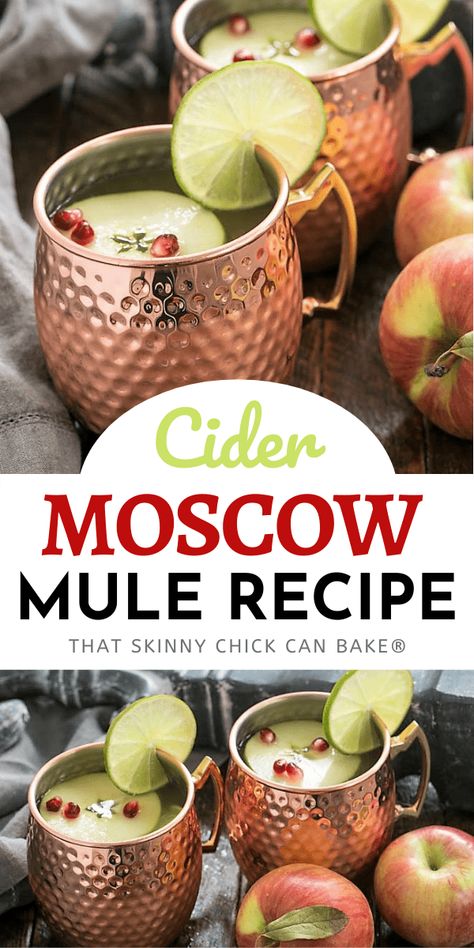 Apple Cider Moscow Mules are a delicious autumn twist on the classic cocktail! With vodka, ginger beer, lime juice and apple cider, this is a delicious beverage for any fall or winter holiday! Apple Cider Mule, Cider Moscow Mule, Cider Mule, Friday Cocktails, Apple Cider Moscow Mule, Cocktail With Vodka, Best Mixed Drinks, Moscow Mules, Moscow Mule Recipe