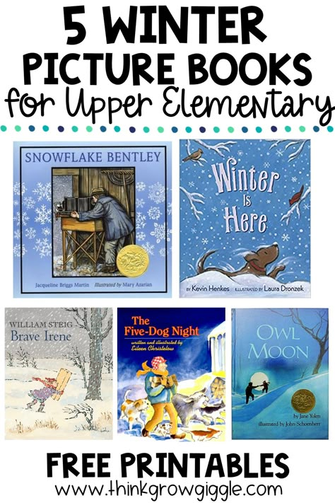 Looking for winter picture book read alouds to read to your 3rd, 4th, and 5th grade students this holiday and winter season? These read alouds are perfect to share with students during reading and workshop time and are a great alternative to Christmas in the classroom! Grab free printables to go with these winter picture books that include learning and writing prompts and activities to meet a variety of standards! Click to grab the FREE activities. Earth Day Books, Winter Read Alouds, Classic Picture Books, Biographies For Kids, Sharing Books, Animals In Winter, Family Read Alouds, Picture Books For Kids, Christmas Books For Kids