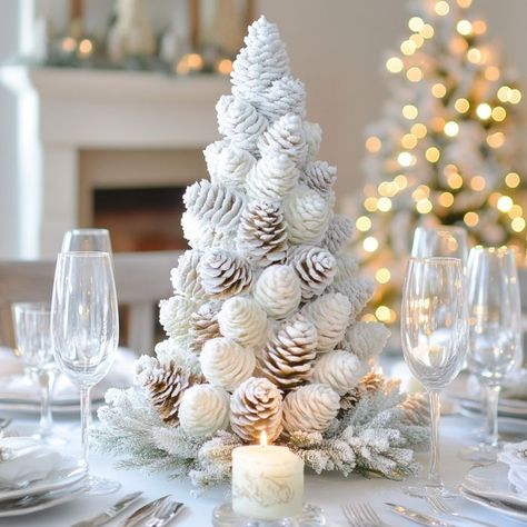 Winter Wonderland Centerpieces Diy Table Decorations, Winter Wonderland Table Centerpieces, Winter Wonderland Centerpieces Diy, Wonderland Centerpieces, Diy Table Decorations, Winter Wonderland Centerpieces, Table Centerpieces Diy, Old Glass Bottles, Cone Crafts