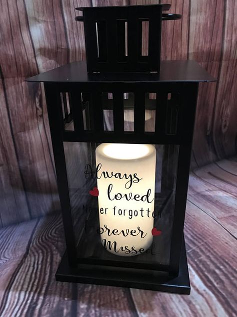 Personalized in Memory Lantern wedding decor wedding Lantern For Lost Loved Ones, Lantern Wedding Decor, Memory Lantern, Memory Table Wedding, Lantern Wedding, Lantern Decor Wedding, Memorial Lanterns, Wedding Centrepiece, Cottage Table