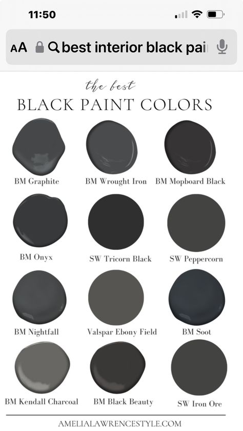 Off Black Paint Color, Behr Black Paint, Black Magic Vs Tricorn Black, Black Paint Living Room, Black Interior Trim, Iron Ore Paint Color, Baseboards And Trim Color Ideas, Best Black Paint Color, Warm Black Paint Color