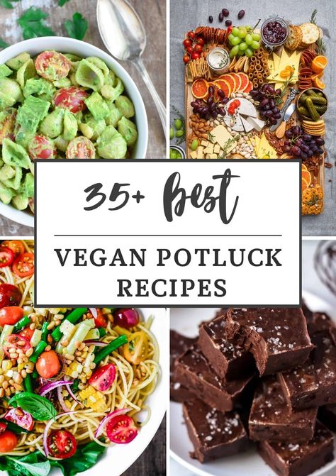 Headed to a potluck party or planning one and not sure what vegan potluck recipes to start with? Well, look no further friends, we've got over 35 amazing vegan recipes that you can make! Vegan Potluck Recipes, Healthy Potluck, Summer Potluck Recipes, Vegan Stuffed Mushrooms, Easy Potluck, Vegan Potluck, Vegan Coleslaw, Potluck Ideas, Vegan Potato Salads