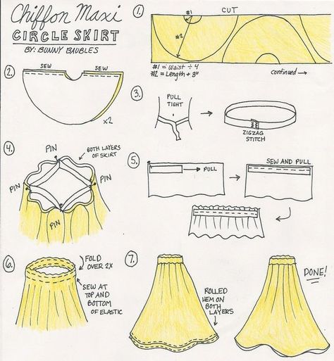 Chiffon Skirt Pattern, She Is A Princess, Diy Circle Skirt, Skirt Sewing Tutorial, Maxi Skirt Pattern, Circle Skirt Pattern, Skirt Sewing, Skirt Tutorial, Sew Ins