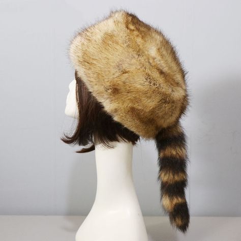 Raccoon Tail, Ladies Cap, Flat Top Hat, Funky Hats, Luxury Winter, Digital Closet, Russian Fashion, Fur Hat, Cute Hats