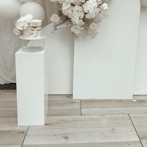 24 Likes, 0 Comments - @bloomcartelle_eventhire on Instagram: "The humble plinth Perfect for a cake stand 🎂 #eventhireperth" Christening Decorations, Cake Stand, Christening, Bridal Shower, Wedding Ideas, Shower, Cake, On Instagram, Instagram