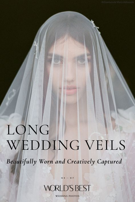 Inspiring photos of different ways to wear and photograph long wedding veils. Extraordinary pictures from the world's best wedding photographers that capture the elegance of the bride and her veil. A simple, but dramatic accessory to your wedding day fashion. #weddingfashiondesign #weddingveilinspiration #worldsbestweddingphotos Long Wedding Veils, Wedding Fashion Photography, Long Veils, Long Veil Wedding, Creative Fashion Photography, Ethnic Wedding, Best Wedding Photography, Inspiring Photos, Wedding Photography Styles