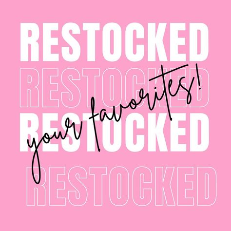 YOUR FAVORITES ARE BACK IN STOCK!!! SHOP NOW 🛍️AND GET 15% OFF + FREE SHIPPING! 💋 #sale #restock Small Business Sale Ideas, Back In Stock Graphic, Sales Aesthetic, Have A Wonderful Thursday, New Small Business Ideas, Support Small Business Quotes, Wonderful Thursday, Small Business Ads, Pink Graphics