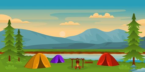 A camping site with beautiful trees, background vector Camping Background Landscape, Camping Background Wallpaper, Camp Background, Camping Background, Camping Vector, Camping Illustration, Durga Photo, Trees Background, Maa Durga Photo