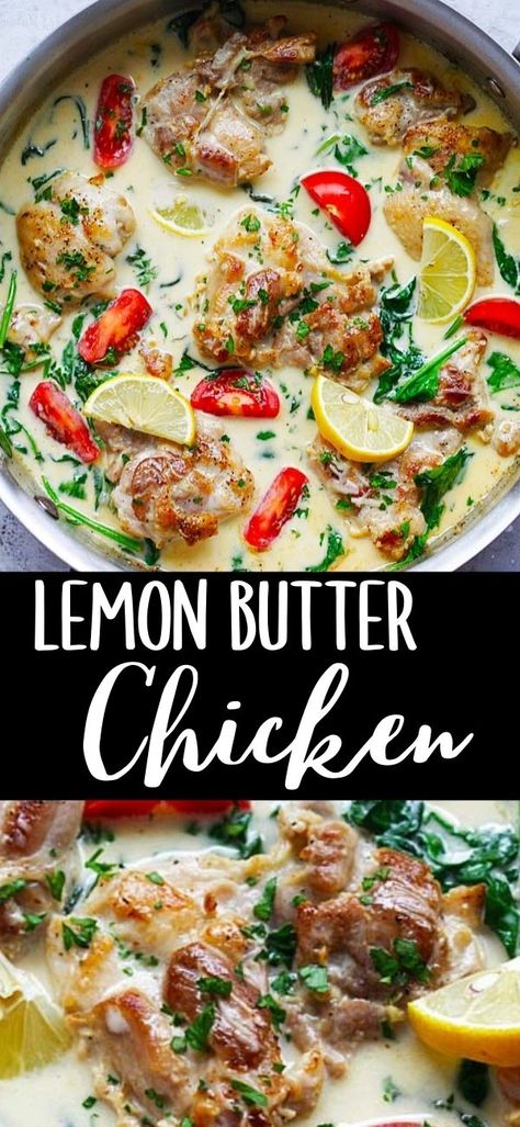 Chicken In A Skillet, Lemon Butter Chicken, Moist Chicken, Chicken Skillet Recipes, Chicken Skillet, Easy Chicken Dinner Recipes, White Sauce, Lemon Butter, Skillet Chicken