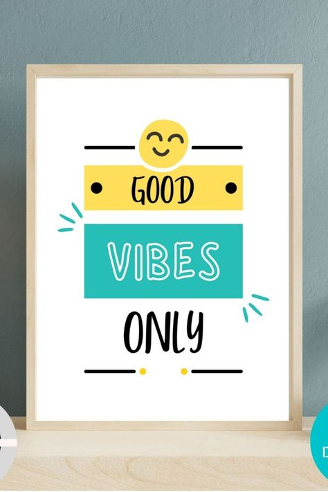 Good Vibes Only Wall Art Positive Vibes Room Decor, Good Vibes Only Painting, Vibes Living Room, Vibe Rooms, Self Care Quotes, Quotes Printable, Bedroom Wall Decor, Poster Printable, Care Quotes