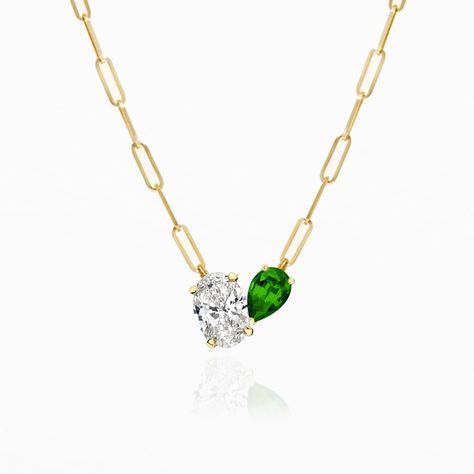 Why have one diamond when you can have two? Our Charo Toi Et Moi Necklaces are the perfect go-to statement. They feature two different diamond shapes for extra sparkle. – Made in 18k solid gold with a high-quality ethically sourced diamond. – Handpicked near colorless Oval and Pear Diamonds – Total Carat Weight: 0.45cts – Choice of adjustable chain length, 16 and 18 inches. – Handcrafted just for you in New York City Necklaces Opal, Everyday Pendant, Contemporary Handmade Jewelry, Diamond Necklace Designs, School Jewelry, Diamond Necklace Set, Jewelry Essentials, Jewelry Photography, Pear Diamond