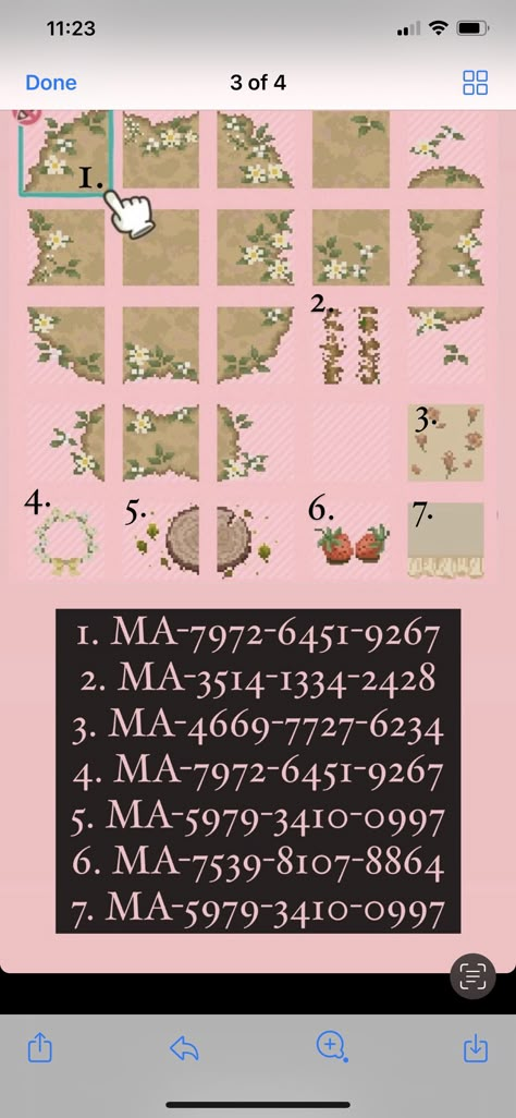 Animal Crossing Path Flowers, Animal Crossing Fabric Pattern, Acnh Dirt Tracks, Flower Path Acnh Code, Acnh Floral Paths, Animal Crossing Floor Patterns Outdoor, Acnh Design Id Codes Path, Acnh Daisy Path, Acnh Springcore Path