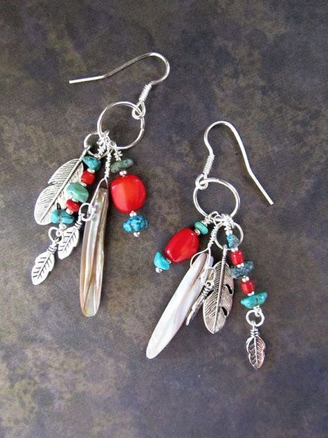 Beadwork Earrings, Native American Turquoise, American Turquoise, Native Jewelry, Earrings Inspiration, Popular Jewelry, Homemade Jewelry, Winter Trends, Bijoux Diy