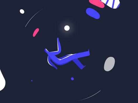 Collision Illustration, Motion Graphics Character Design, Space Motion Graphics, Calming Animation, Spaceship Animation, Aftereffects Motion Graphics, Space Illustration Design, Character Animation Gif, Behance Gif