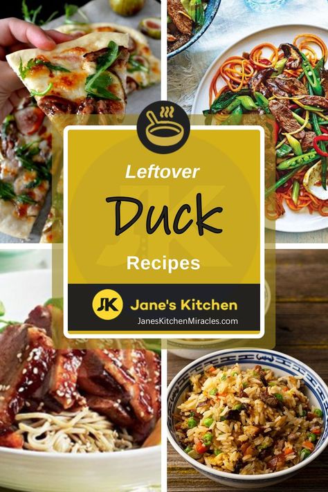 Leftover Duck Recipes collage Leftover Duck Recipes, Leftover Duck, Duck Confit Salad, Duck Confit Recipe, Goose Recipes, Duck Confit, Creative Recipes, Duck Recipes, Leftovers Recipes