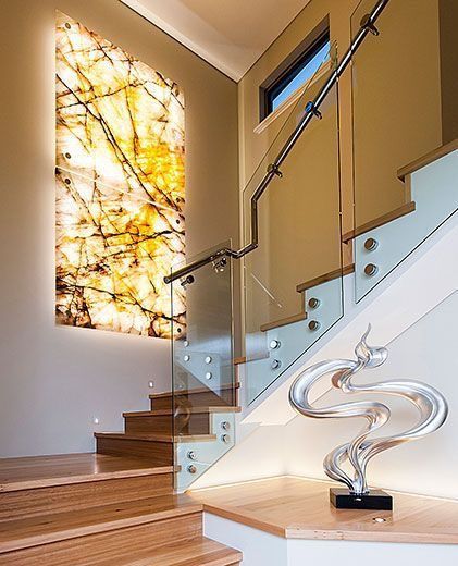 Backlit Stone, Stone Cladding, Stone Walls, Interior Wall Design, Luxury Homes Interior, Gothic Home Decor, Cheap Decor, Staircase Design, Stairs Design