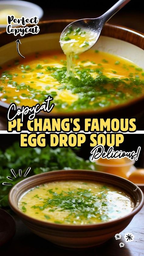 Make PF Chang's famous Egg Drop Soup right in your kitchen with this easy copycat recipe. It’s quick, flavorful, and perfect for a homemade version of this beloved restaurant classic. Egg Flower Soup Recipe, Egg Drop Soup Easy, Egg Flower Soup, Chinese Meatballs, Homemade Egg Drop Soup, Egg Drop Soup Recipe, Restaurant Classic, Pf Chang, Best Macaroni Salad