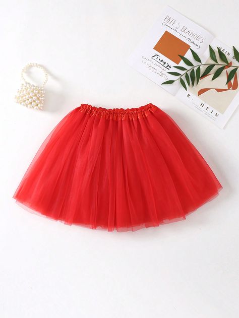 Women Mesh TUTU Skirt, Solid Color Mesh Skirt, Casual And Versatile Style, Suitable For Stage PerformancesI discovered amazing products on SHEIN.com, come check them out! Tutu En Tulle, Red Tulle Skirt, Fluffy Skirt, Girls Skirts, Halloween Queen, Tulle Tutu Skirt, Skirt Casual, Tulle Tutu, Stage Performance