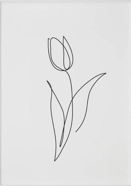 Small Tattoos Simple Aesthetic, Tulips Fine Line Tattoo, Tulips Line Art Tattoo, Tulip Line Work Tattoo, Tulip Design Drawing, Tulip Simple Tattoo, One Line Tulip Drawing, Linework Tulip Tattoo, Tulip Tattoo Outline