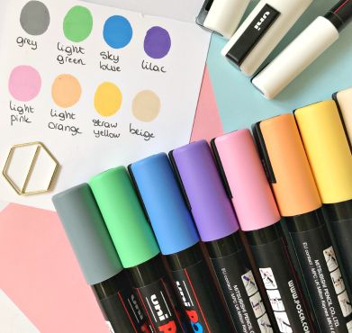 Pastel Posca Paint Pens | Art Supplies First Impressions – slytherink Posca Paint Pens Art, Paint Pens Art, Sakura Koi Watercolor, Posca Paint Markers, Posca Paint Pens, Koi Watercolor, Posca Art, Dream Room Inspiration, Pen Art