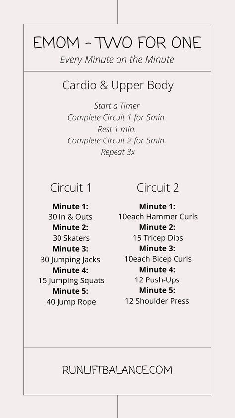 Upper Body Emom, Workout Circuits For Women, Emom Workout No Equipment, Emom Workout Weights, Upper Body Circuit Workout, Home Circuit Workout, Cardio Circuit Workout, Upper Body Weight Workout, Circuit Workout Gym