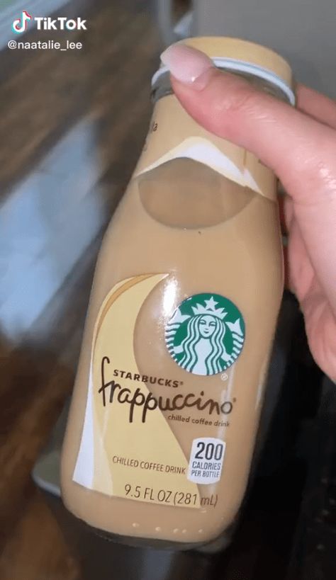 This TikTok Hack Shows You How To Turn Starbucks Bottled Frappuccinos Into A Blended Drink Starbucks Bottled Frappuccino Recipe, Starbucks Vanilla Frappuccino, Starbucks Glass Bottles, Starbucks Caramel Drinks, Starbucks Frappuccino Bottles, Vanilla Frappuccino, Starbucks Mocha, Starbucks Bottles, Cold Starbucks Drinks