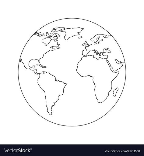 Earth Outline Drawing, Planet Earth Tattoo Design, Earth Globe Illustration, Earth Vector Illustration, Earth Outline Tattoo, Earth Globe Tattoo, Globe Art Drawing, World Illustration Globe, World Drawing Earth