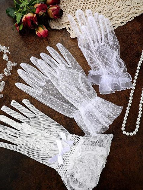 Tea Party Dress With Gloves, Short Gloves Wedding, Quinceanera Gloves, Bridgerton Gloves, Tea Party Clothes, Tea Gloves, Tea Party Dresses For Women, Tea Party Shoes, Posh Picnic