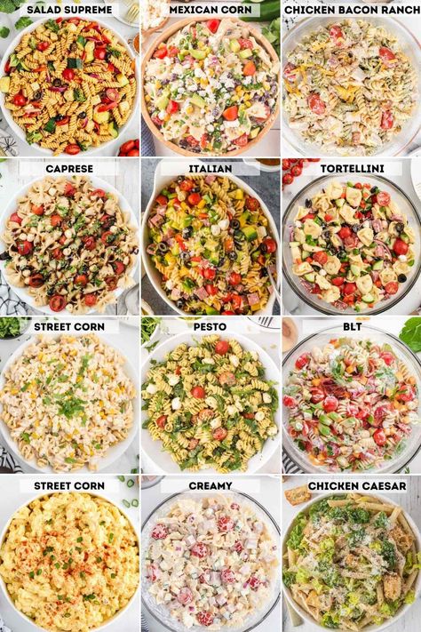 These pasta salad recipes are the perfect side dish for any meal this summer. Perfect for enjoying a cold pasta salad on a warm summer day. Healthy Pasta Salads Cold, Cold Pasta Salad Recipes Easy, Summer Pasta Salad Recipes Cold, Easy Cold Pasta Salad, Cold Pasta Recipes, Roast Ideas, Potatoes Casserole, Summer Pasta Salad Recipes, Pasta Lunch