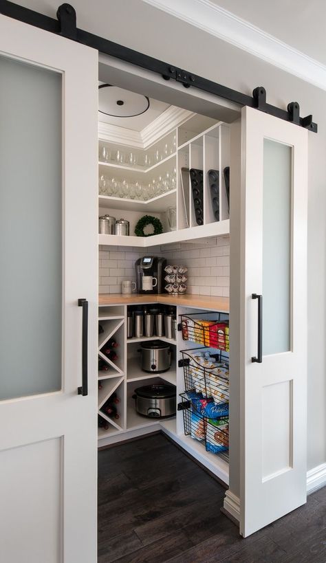 House Pantry, Pantry Room, Desain Pantry, Pantry Remodel, Design Hacks, Small Pantry, Diy Kitchen Remodel, Kitchen Pantry Design, Pantry Door