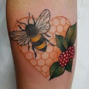 Bumble Bee Tattoo Ideas, Bee Tattoo Ideas, Honey Bee Tattoo, Honeycomb Tattoo, Bumble Bee Tattoo, Fruit Tattoo, Sternum Tattoo, Bee Tattoo, Tattoo Outline