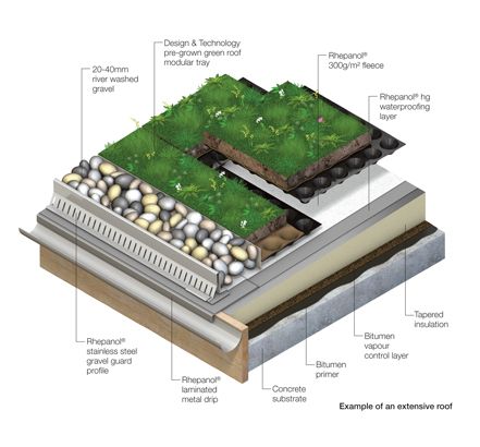 Rhepanol, a natural choice for green roof of award winning Dartmoor idyll Roof Fascia, Green Roof Benefits, Green Roof Design, Green Roof System, Room Gym, Living Roofs, Sky Garden, Natural Building, Roof Tiles