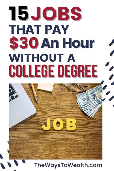 You don't need a college degree to bring home an above-average income. Here are 15 jobs that pay $30 an hour with little or no educational requirements. Check out this article on 15 Jobs That Pay $30 An Hour Without A College Degree. Get started! #jobs #makemoney #moneytips #moneyhacks Jobs Without A Degree, Freelance Tips, Finance Degree, Medical Jobs, Jobs For Women, Money Hacks, Online Degree, High Paying Jobs, Social Media Jobs