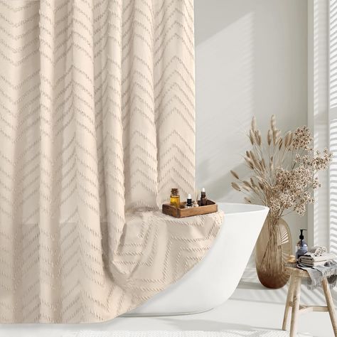 PRICES MAY VARY. 【72x78 shower curtain】 --Measures 72’’W By 78’’L.This Shabby Chic Shower Curtain Set Come With 12 C Type Hooks . Machine Washable And Dry. 【Shower curtain 78 inches long】 -- make a statement with our boho shower curtain, featuring a unique chevron texture pattern that will add a touch of fashion to your bathroom. the chenille woven chevron design provides a neutral background while effectively improving the overall aesthetics of your bathroom. 【Double Layer Fabric Shower Curtain Neutral Shower Curtain Target, Trendy Shower Curtains For Brown Cabinet, Boho Bathroom Shower Curtains Trendy, Double Shower Curtains For Small Bathrooms, Boho Shower Curtain And Rug, Guest Full Bathroom Shower Curtain Boho, Modern Minimal Shower Curtain, 2022 Bathroom Shower Curtains, Light Beige Shower Curtain