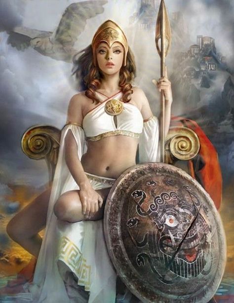 Atena                                                                                                                                                      Mais Personaje Fantasy, Daughter Of Zeus, Heroic Fantasy, Greek Gods And Goddesses, Greek And Roman Mythology, Athena Goddess, Roman Mythology, Mythology Art, Warrior Princess