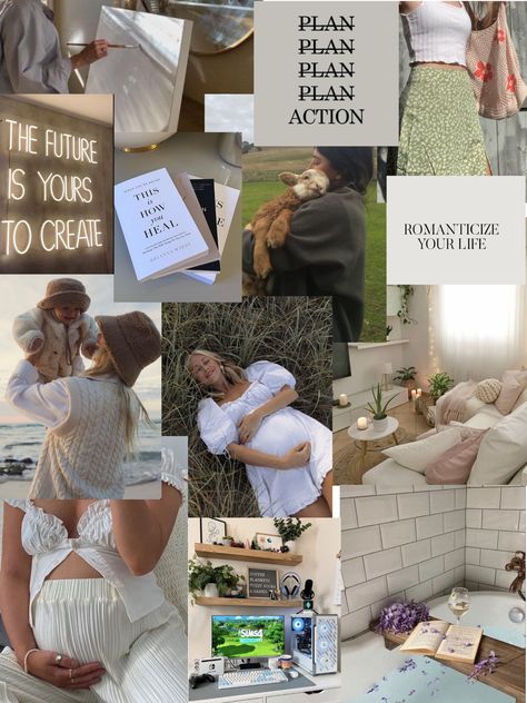 #pregnancy #healing #cosyliving #decor #cottagecore #cosygaming #selfcare #inspo #artsy #romanticizeyourlife #createlivedream #animals #books #hippievibes Parent Vision Board, Mum Vision Board, Baby Girl Vision Board, Healthy Pregnancy Vision Board, Manifest Motherhood, 2024 Vision Board Baby, Fertility Vision Board Getting Pregnant, Pregnancy Vision Board Pictures, Mommy Vision Board