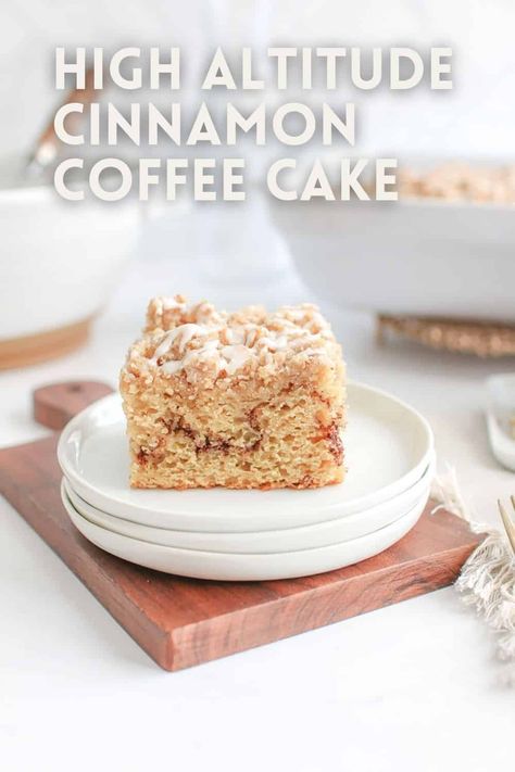 High Altitude Recipes, High Altitude Baking Recipes, High Altitude Cake Recipe, High Altitude Baking, Cinnamon Coffee Cake, Sour Cream Coffee Cake, Vanilla Sponge Cake, Cinnamon Coffee, Vanilla Glaze