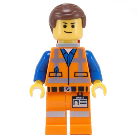 emmett from lego movie | Emmet Minifig Lego Movie Characters, Lego Card, Emmet Lego, Lego Movie Party, Lego Film, Construction Lego, The Lego Movie, Lego People, Lego Cake