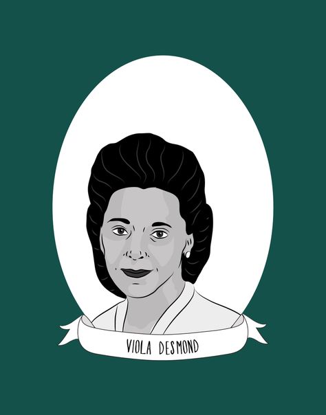 Viola Desmond Illustrated Portrait Art Print by Illustrated Women in History - X-Small Viola Desmond, Racial Segregation, Civil Rights Movement, Portrait Frame, Red Frame, Women In History, Nova Scotia, Civil Rights, Portrait Art