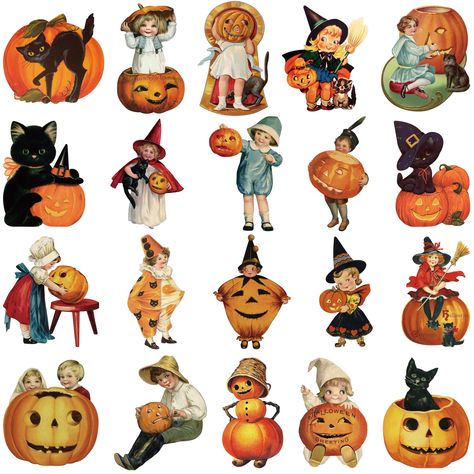 PRICES MAY VARY. Value Pack- There are 20pcs vintage Halloween Victorian cutouts with 40 pieces of adhesive glue points. All the vintage Halloween cutouts are double-side printed, and each paper-cut is printed with a different pattern. Material- Our vintage Halloween cutouts are made of art paper material, covered with a matte film on one side, waterproof and has a smooth texture that gives you a good touch. Unique Design- Our paper-cut adopts a variety of retro Halloween elements design, such a Retro Thanksgiving, Traditional Pumpkin, Halloween Retro, Adornos Halloween, Ghost Decoration, Vintage Halloween Decorations, Halloween Trees, Pumpkin Witch, Halloween Vintage