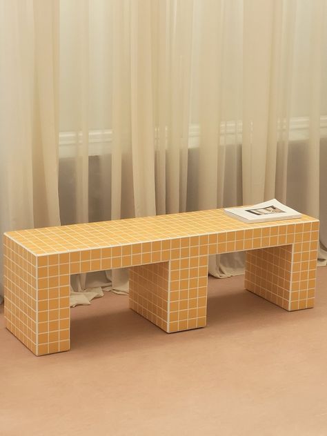 Tile Bench Seat, Tiled Bench Seat, Tiled Tv Stand, Tile Tv Stand, Tiled Bench, Tile Bench, Tile Desk, Tile Tables, E Letter