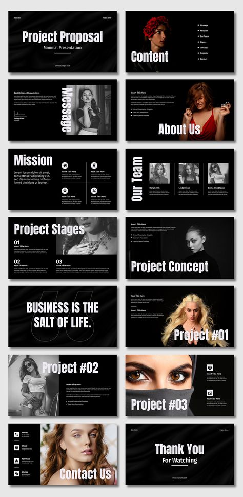 Modern and minimal presentation template with a dark color scheme. Perfect for project proposals, pitch decks, and presentations. 50+ slides Proposal Deck Design, Pitch Presentation Design, Pitch Deck Design Inspiration, Dark Presentation, Deck Presentation Design, Minimal Presentation, Pitch Deck Presentation, Pitch Presentation, Free Powerpoint Presentations