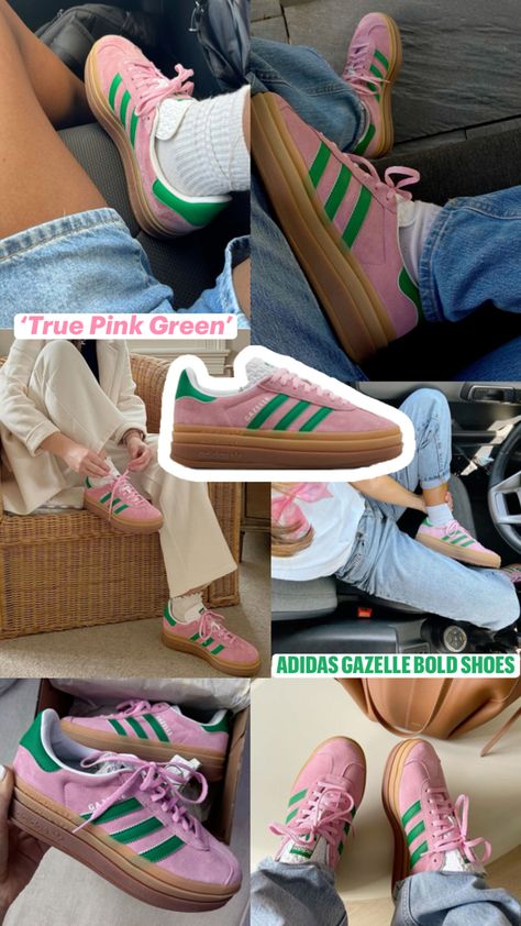 Adidas Gazelle Pink, Adidas Gazelle Outfit, Pink Gazelles, Adidas Gazelle Bold, Gazelle Bold, Ny Outfits, Bold Shoes, Sneakers Looks, Shoe Inspo