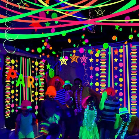 Party Streamer, Streamer Decorations, Neon Birthday Party, Balloon Glow, Glow Party Supplies, Glow Birthday Party, Neon Birthday, Glow Birthday, Blacklight Party